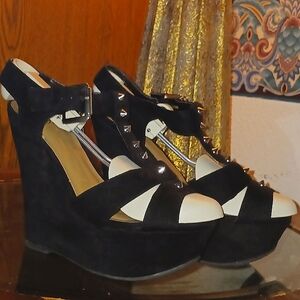 Black Sandal Wedges sz 7